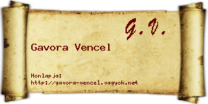 Gavora Vencel névjegykártya